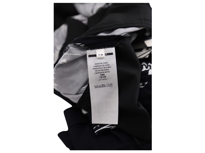McQ by Alexander McQueen Blumenhose mit weitem Bein aus schwarzem Polyester - Ansicht 5