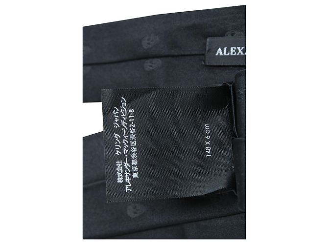 Alexander McQueen Skull-Pattern Tie in Black Print Silk - view 5