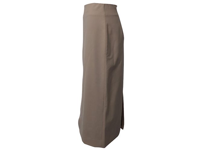 Marc by Marc Jacobs Co Bleistiftrock mit hohem Bund und Schlitz vorne aus beigefarbener Stretch-Wolle Braun - Ansicht 2
