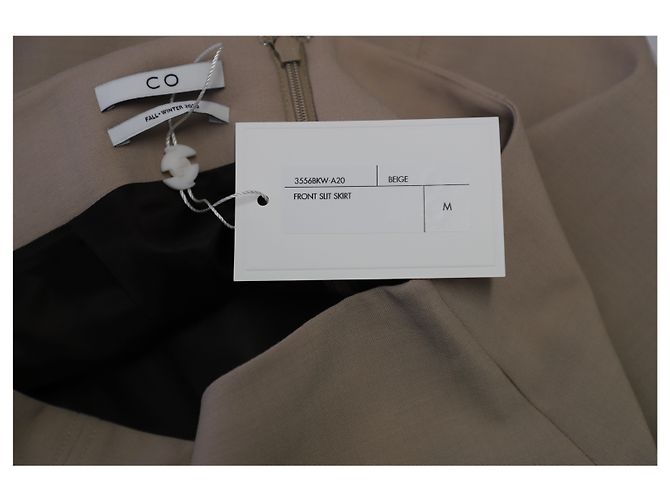 Marc by Marc Jacobs Co Bleistiftrock mit hohem Bund und Schlitz vorne aus beigefarbener Stretch-Wolle Braun - Ansicht 7