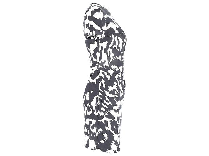 Mini abito Diane Von Furstenberg con laccetti laterali in seta nera Nero - vista 2