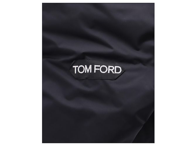 Jaqueta camisa acolchoada Tom Ford em poliéster azul marinho - vista 4