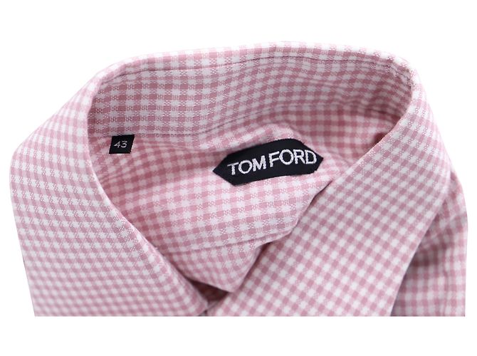 Tom Ford Gingham Button-down-Hemd aus rosa Baumwolle Pink - Ansicht 3