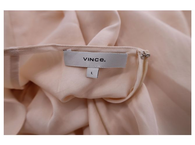 Top com acabamento de renda Vince em bege triacetato Marrom - vista 3