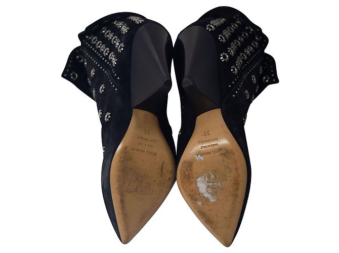 Isabel Marant Lakky 90 Stivali con occhielli in camoscio nero - vista 5
