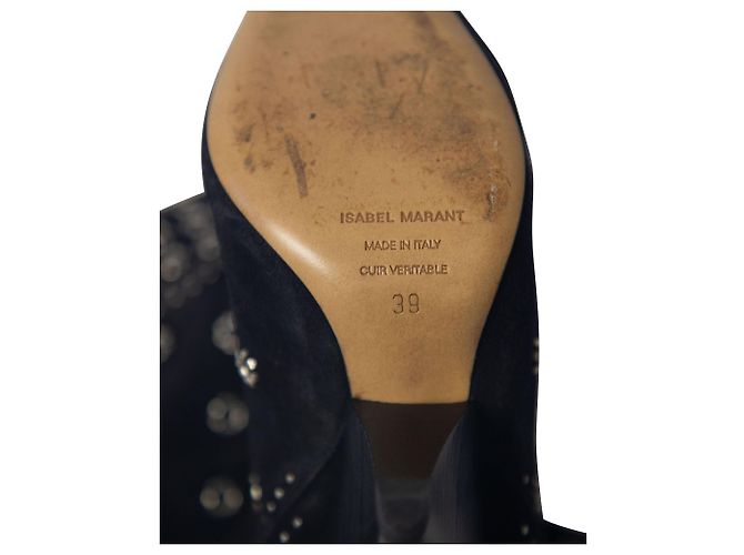 Isabel Marant Lakky 90 Stivali con occhielli in camoscio nero - vista 6