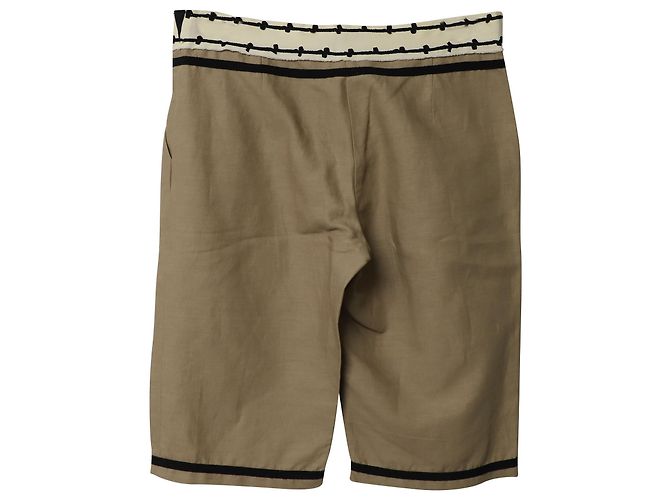 Bermuda Alberta Ferretti in Lino Beige - vista 2