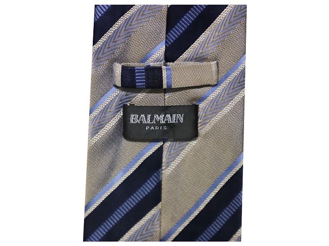 Cravatta Balmain a Righe in Seta Multicolor - vista 5
