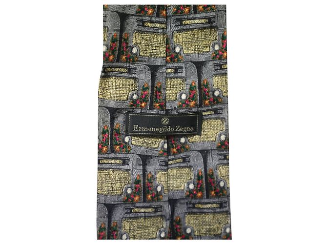 Ermenegildo Zegna Cravatta Stampata in Seta Multicolor - vista 5