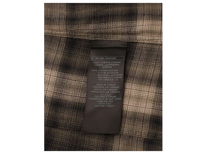 Tom Ford Checked Print Long Sleeve Button Front Shirt in Multicolor Cotton - view 5