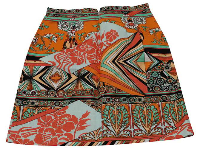 Minifalda lápiz con estampado floral de MSGM en algodón naranja - vista 2