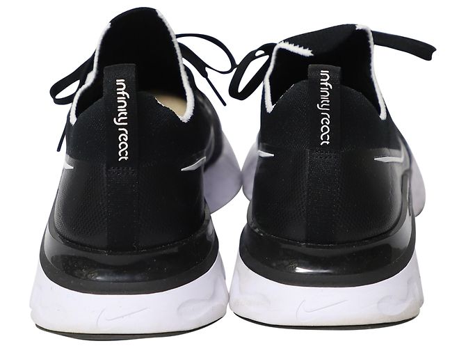 Nike React Infinity Run Flyknit 2 in Black and White Rubber - view 3