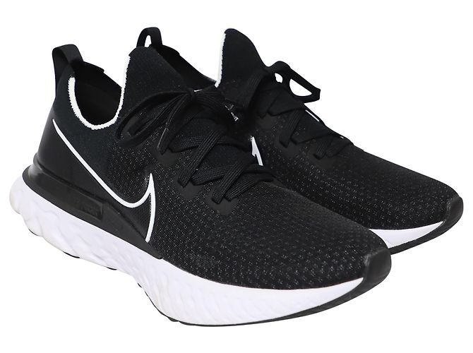 Nike React Infinity Run Flyknit 2 in Black and White Rubber - view 4