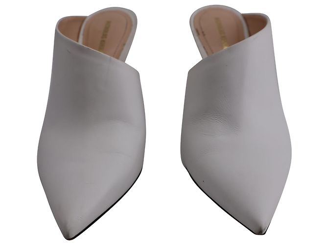 Mules Nicholas Kirkwood con tacco e perla in pelle bianca - vista 2