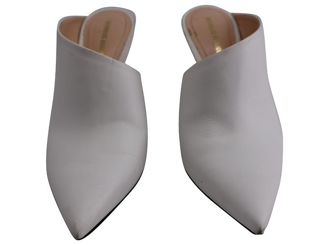 Mules Nicholas Kirkwood con tacco e perla in pelle bianca - vista 3