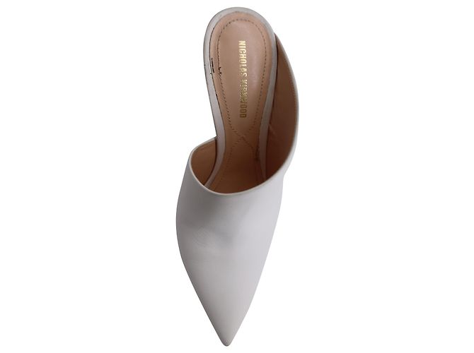 Mules Nicholas Kirkwood con tacco e perla in pelle bianca - vista 7