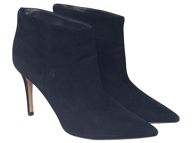 Gianvito Rossi Stivaletto Stiletto in Camoscio Nero - vista 3