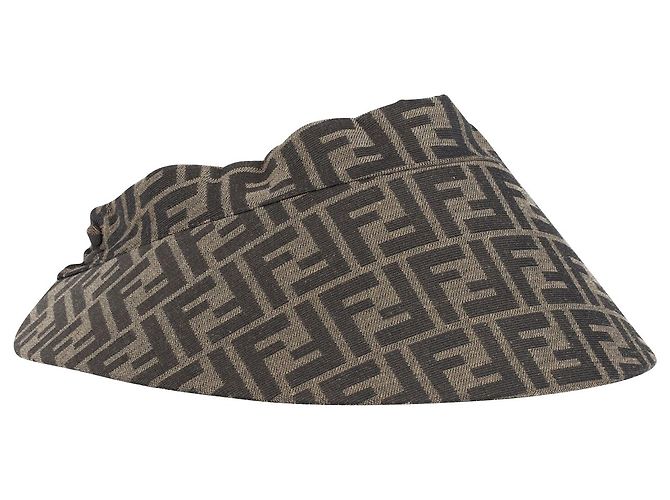 Fendi Monogram Visor Hat aus braunem bedrucktem Canvas - Ansicht 2