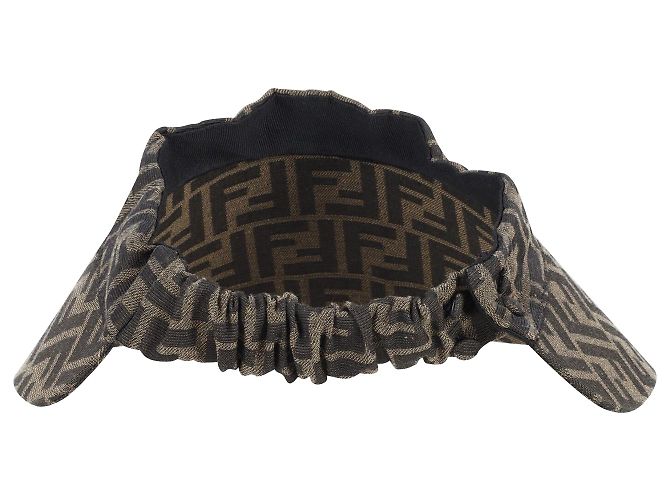 Fendi Monogram Visor Hat aus braunem bedrucktem Canvas - Ansicht 4