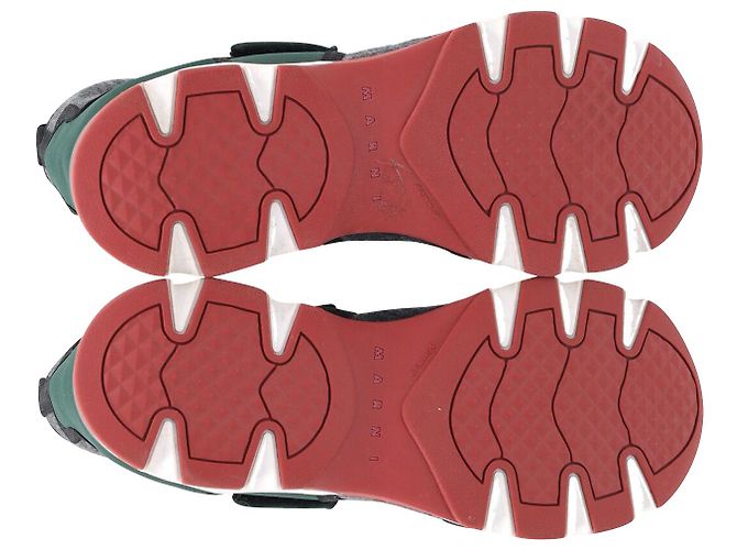 Marni High-Top-Turnschuhe aus Neopren in grüner Baumwolle - Ansicht 6