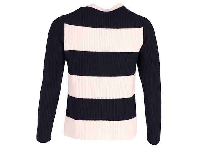 Joseph Gestreifter Pullover aus marineblauer Baumwolle - Ansicht 3