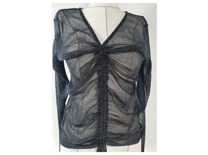 Autre Marque Blusa Minnie Trasparente Nera Nero - vista 2