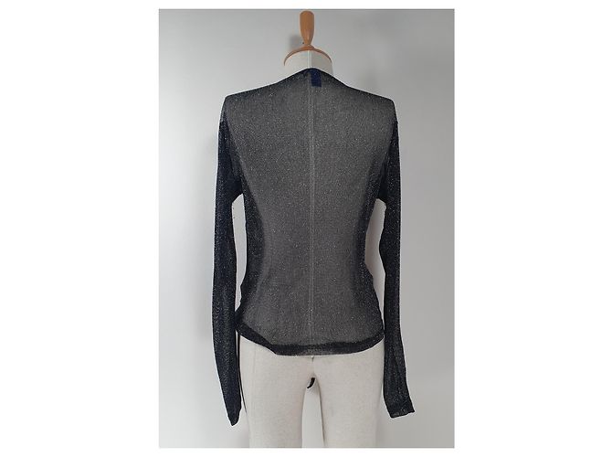Autre Marque Blusa Minnie Trasparente Nera Nero - vista 4