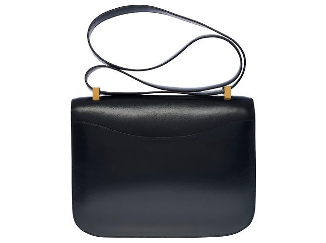 Hermès Splendida borsa Hermes Constance 23 cm in pelle scatola marina, Blu navy - vista 2