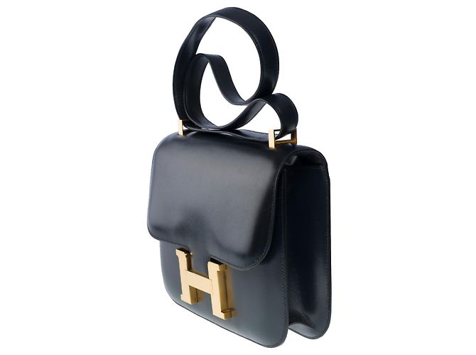 Hermès Splendida borsa Hermes Constance 23 cm in pelle scatola marina, Blu navy - vista 3