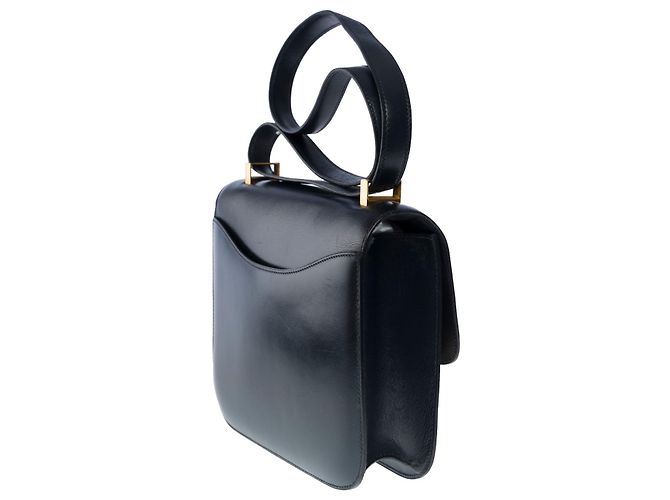Hermès Splendida borsa Hermes Constance 23 cm in pelle scatola marina, Blu navy - vista 4
