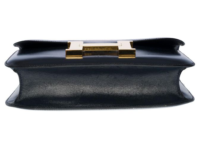 Hermès Splendida borsa Hermes Constance 23 cm in pelle scatola marina, Blu navy - vista 9