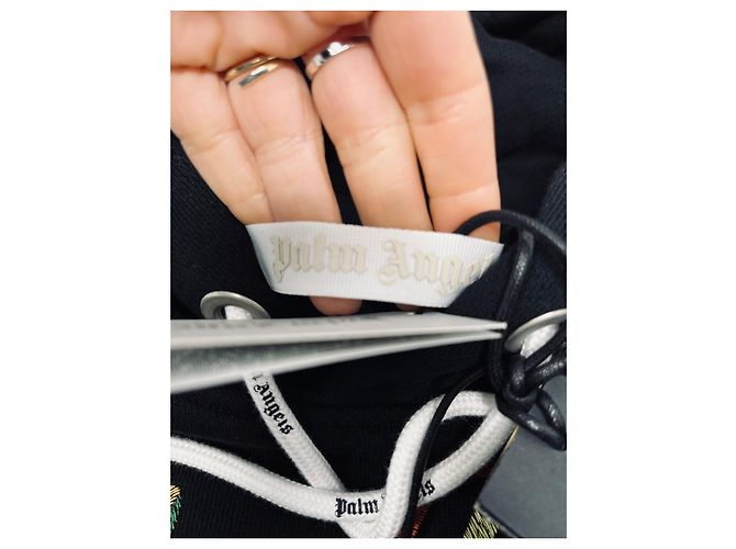 Palm Angels Kapuzenpullover mit Regenbogen Logo Schwarz - Ansicht 2