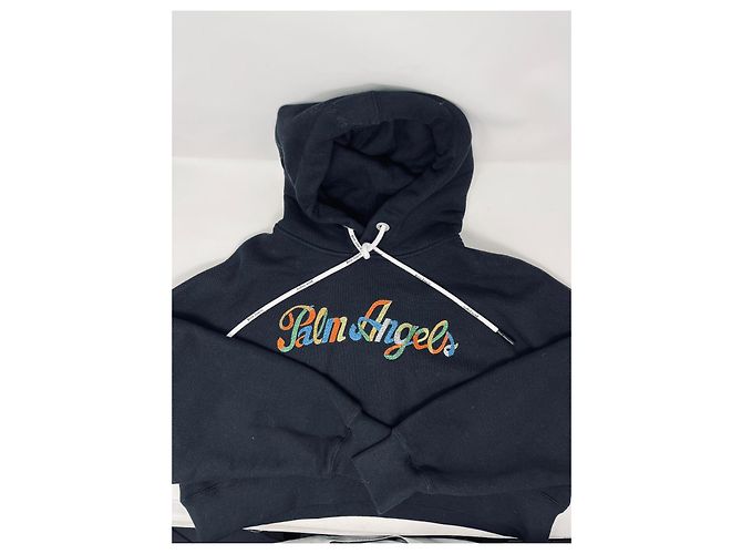 Palm Angels Kapuzenpullover mit Regenbogen Logo Schwarz - Ansicht 3