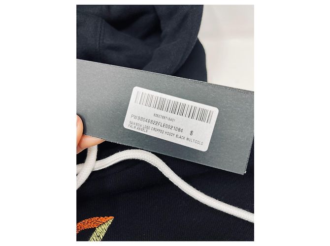 Palm Angels Kapuzenpullover mit Regenbogen Logo Schwarz - Ansicht 4