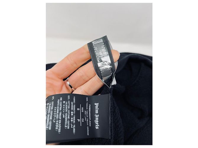 Palm Angels Kapuzenpullover mit Regenbogen Logo Schwarz - Ansicht 7