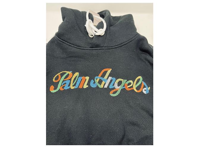 Palm Angels Kapuzenpullover mit Regenbogen Logo Schwarz - Ansicht 8
