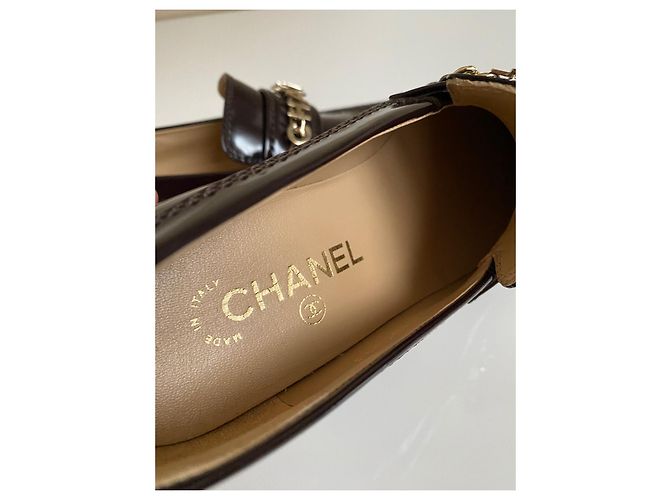 Mocassini Chanel Bordeaux in vernice - vista 13