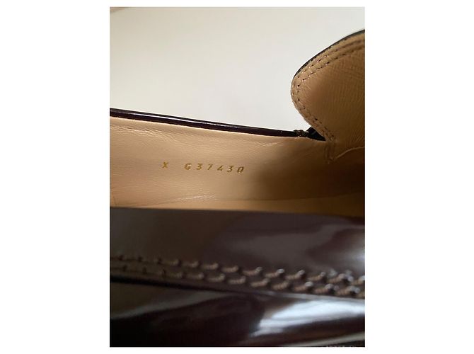 Mocassini Chanel Bordeaux in vernice - vista 14