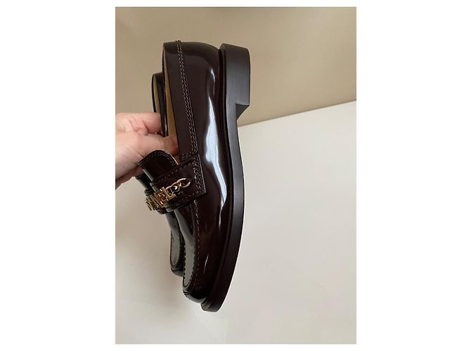 Mocassini Chanel Bordeaux in vernice - vista 5