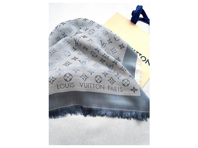Louis Vuitton Écharpe en jean bleu - vue 2