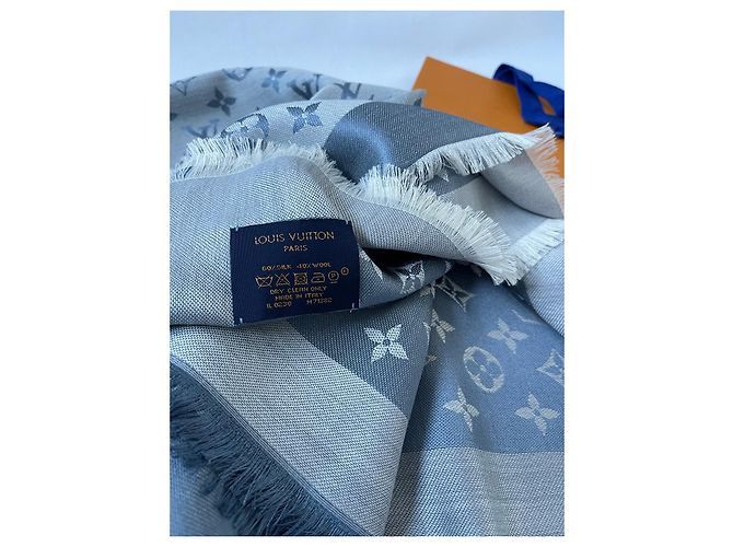 Louis Vuitton Écharpe en jean bleu - vue 3