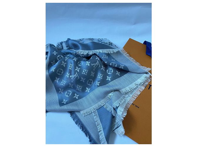 Louis Vuitton Écharpe en jean bleu - vue 4