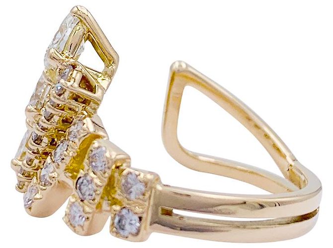 Repossi anello vintage, giallo oro, Diamants. - vista 2