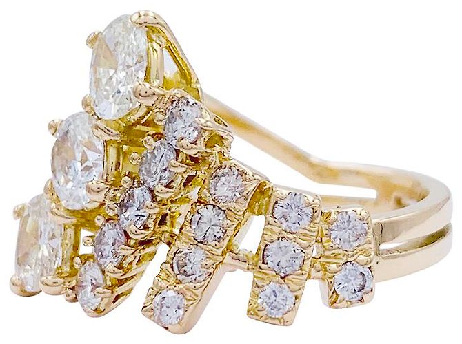 Repossi anello vintage, giallo oro, Diamants. - vista 3