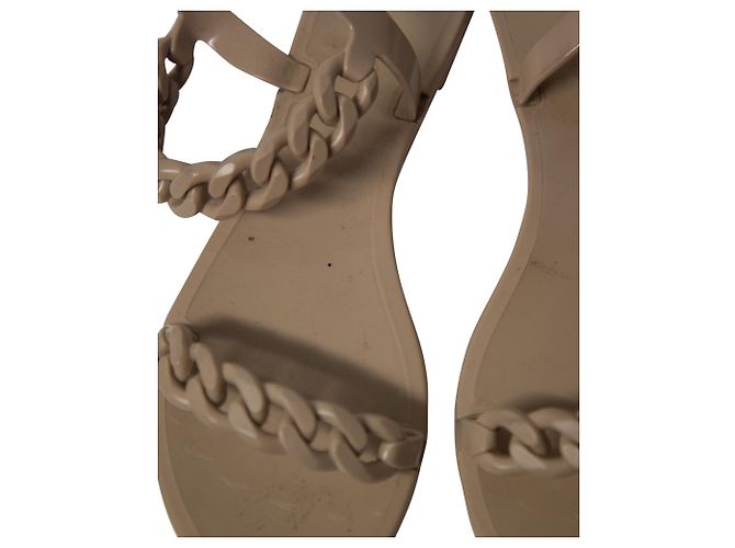 Sandali piatti Givenchy Jelly Plate Chain in plastica beige Marrone - vista 7