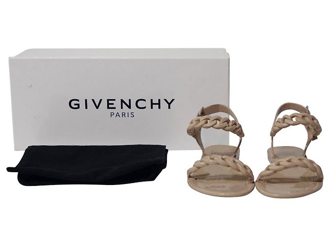 Sandali piatti Givenchy Jelly Plate Chain in plastica beige Marrone - vista 8