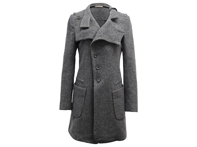 Balenciaga Trench Coat in Grey Lana Vergine Wool ref.757386 Joli Closet