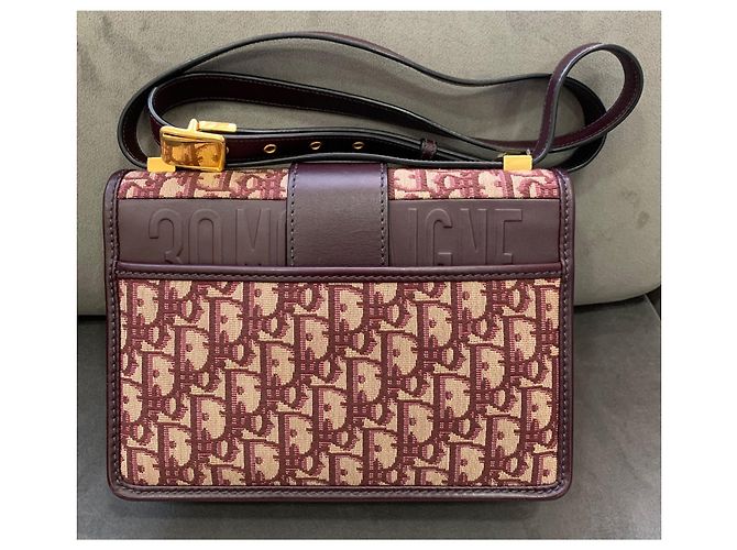 Dior Borsa 30 Montaigne Jacquard Oblique Bordeaux - vista 10