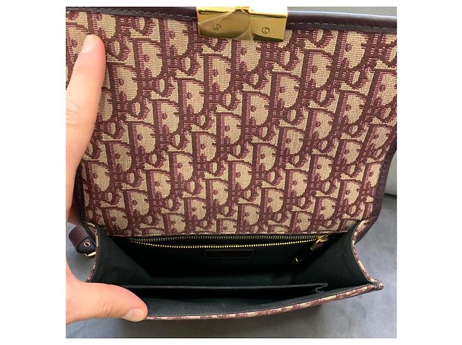 Dior Borsa 30 Montaigne Jacquard Oblique Bordeaux - vista 3