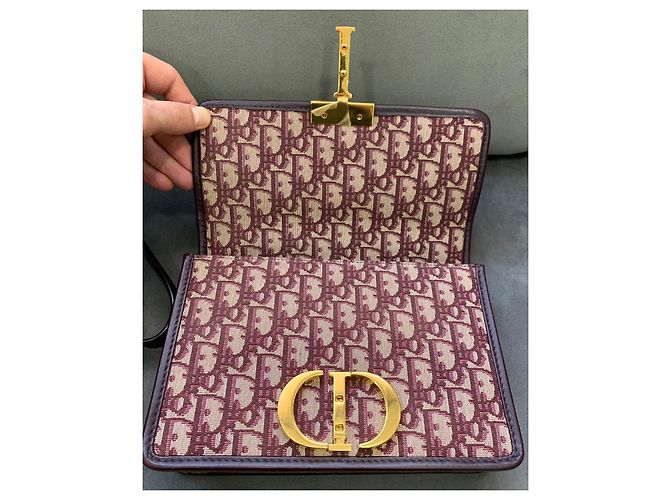 Dior Borsa 30 Montaigne Jacquard Oblique Bordeaux - vista 4